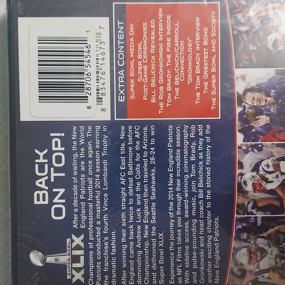 NWT Super Bowl XLIX Champions New England Patriots DVD - Picture 3 of 4